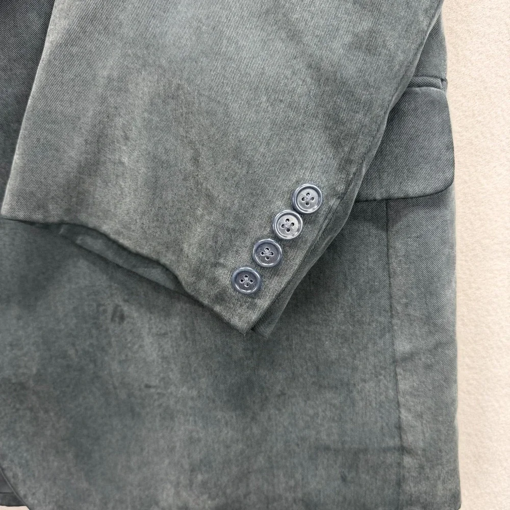Alfani Blazer‎ Jacket Mens 44 Gray Lined Single Breasted Faux Suede Formal Coat